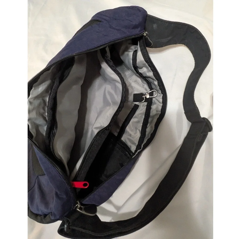Healthy Back‎ Bag Sling Bag Womens Medium Navy Blue Excellent RFID Ergonomic